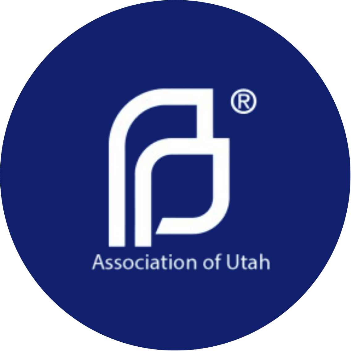 Logo of the Association of Utah, featuring a stylized white 'A' on a blue circular background with the words 'Association of Utah' underneath.