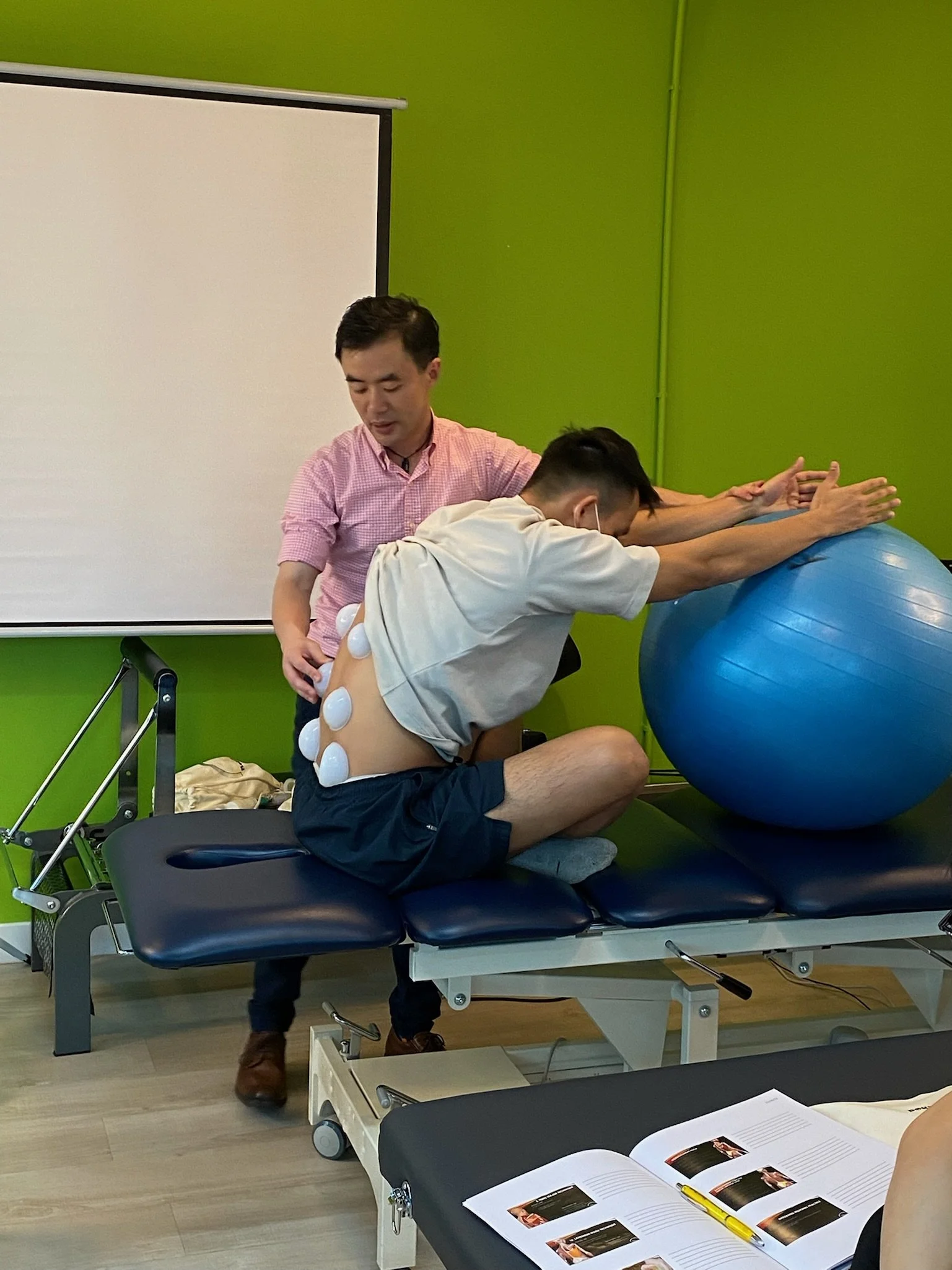 Fascial mobilisation for low back and with exercise ball