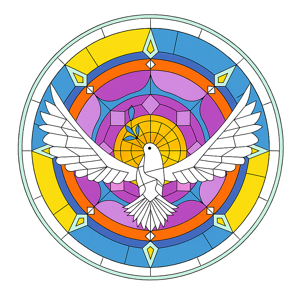 Geometric dove with olive branch