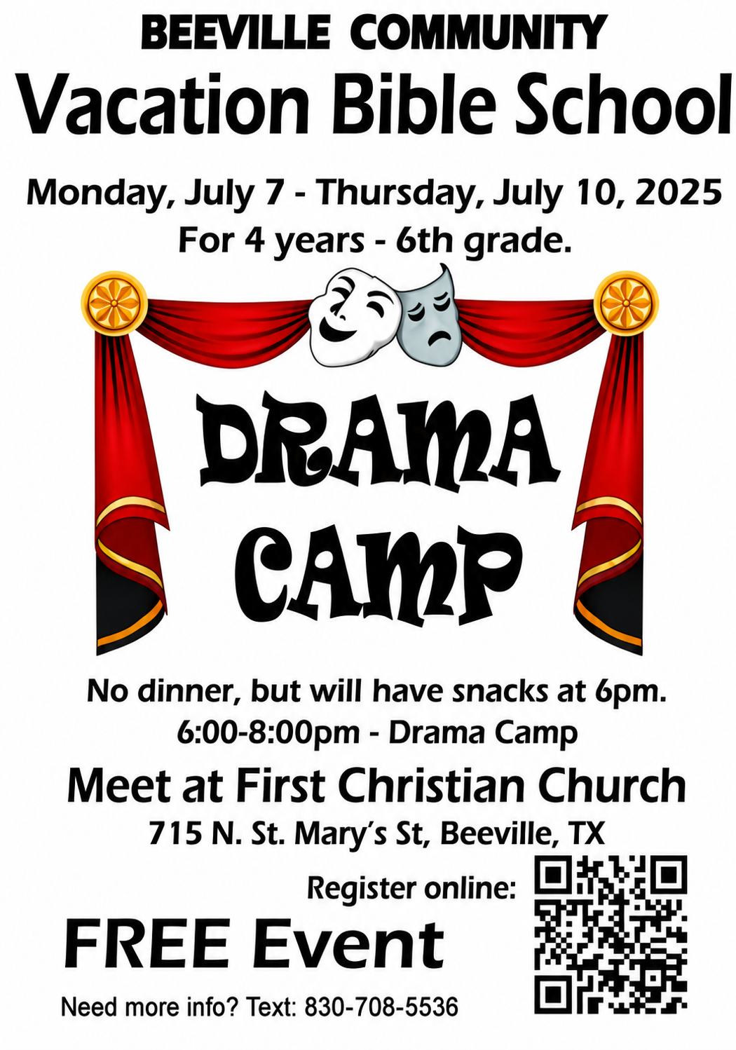 drama camp flyer