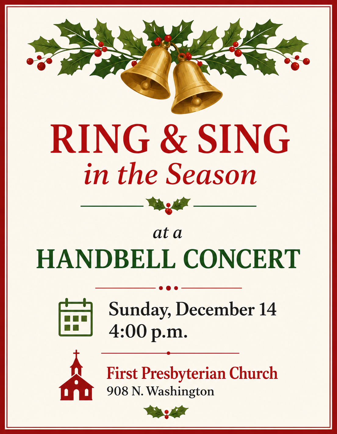 bell concert invitation flyer