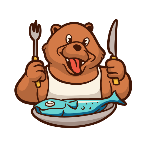 bear at a fish fry