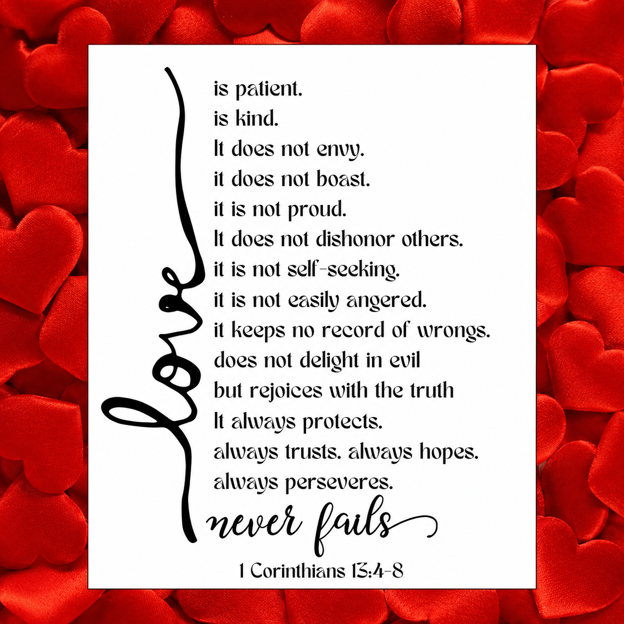 VDay theme image 1 corinthians 13:4-8
