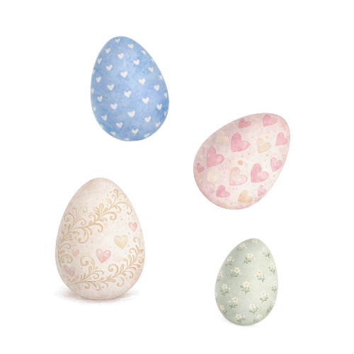 scattered easter eggs