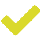 A large yellow check mark