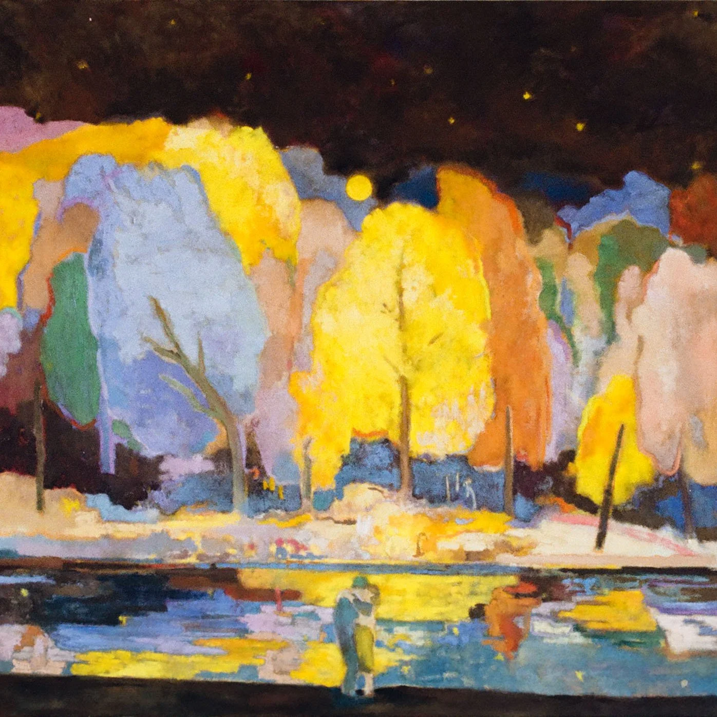 “We’re Going Home”, 2022, oil and soft pastel on canvas, 112.1 × 112.1 cm.
