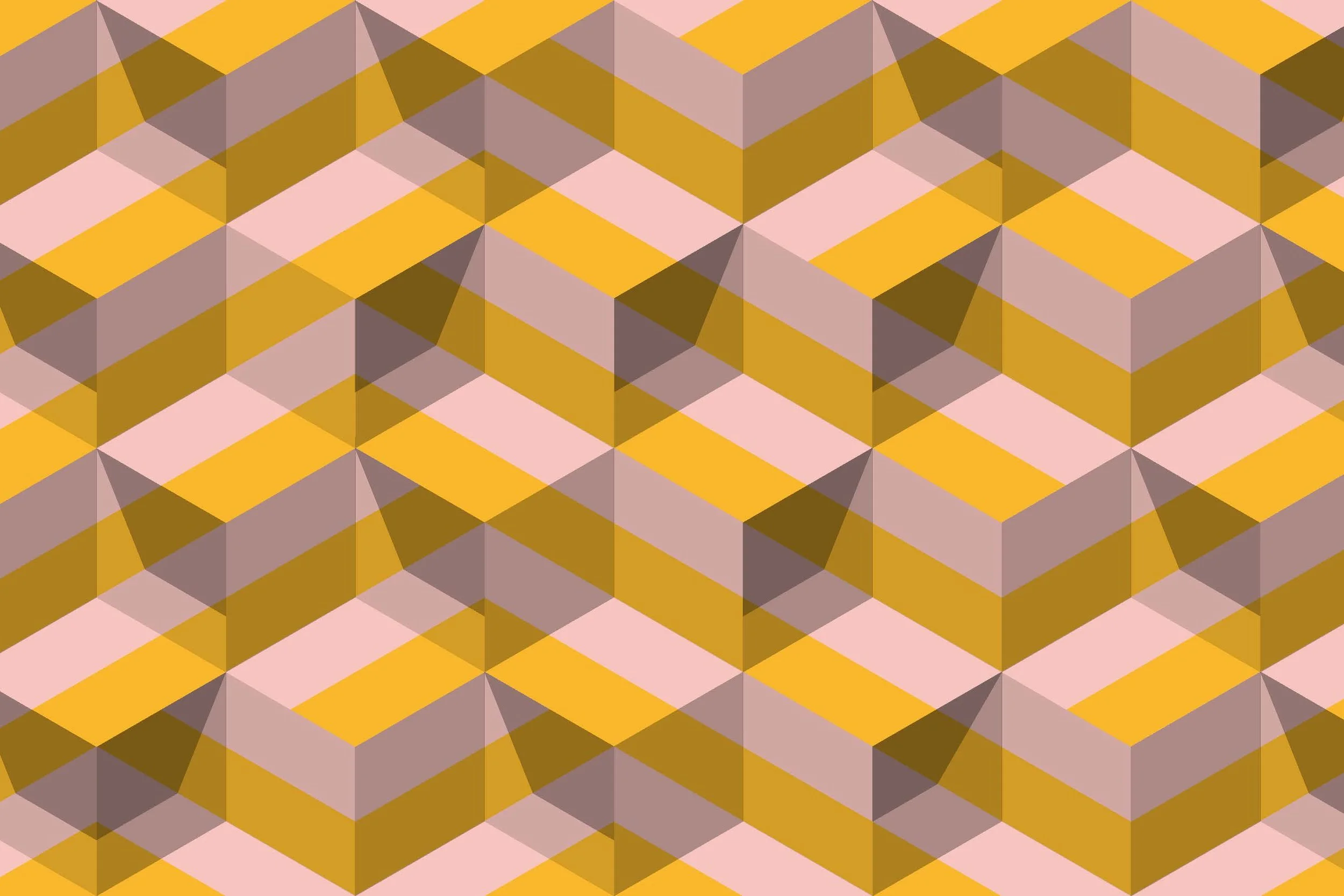 Contemporary geometric seamless surface pattern exploring depth, rhythm, and optical movement by Andrew Haan.