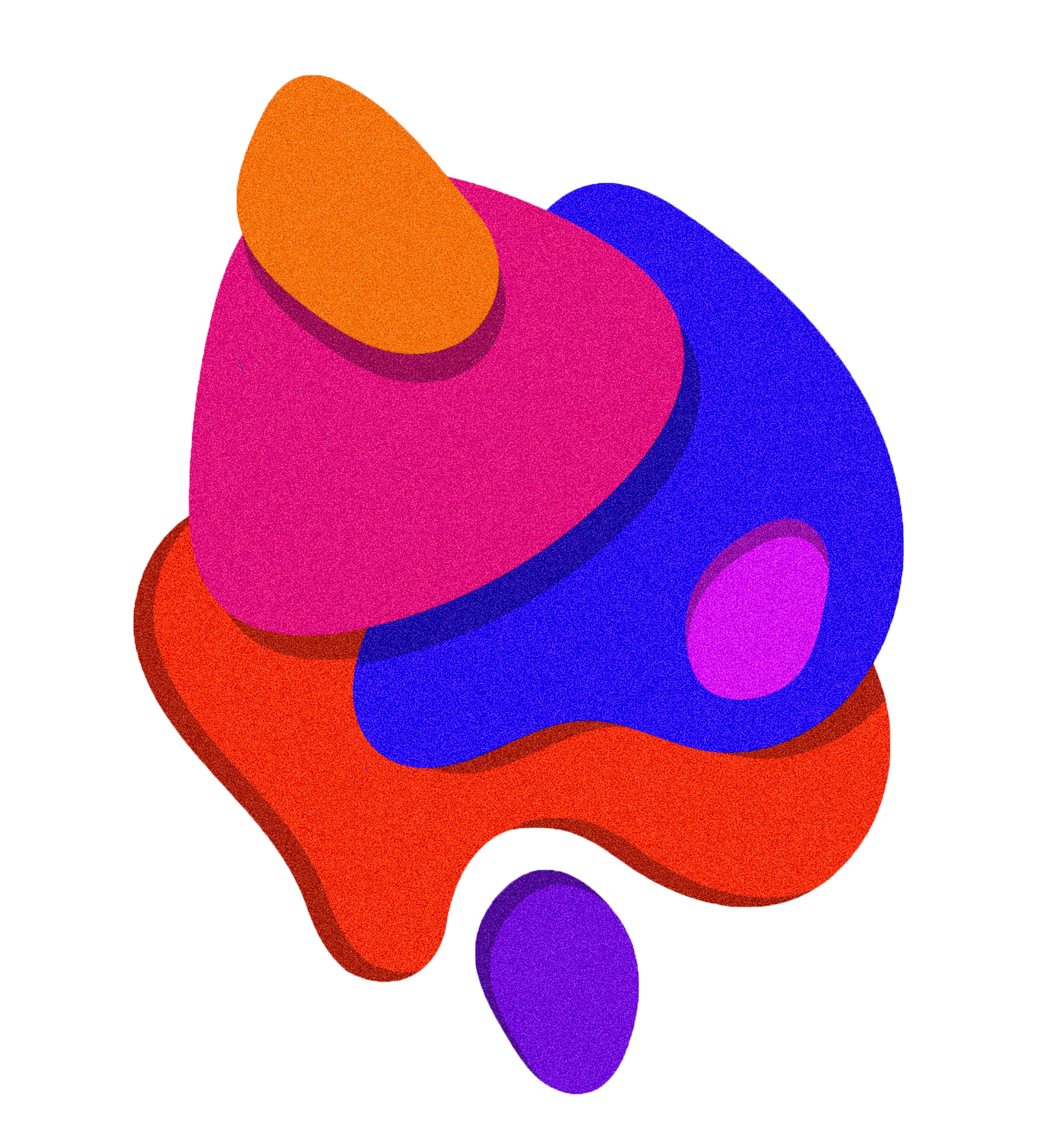 Alternate mural concept for Faculty Inc. featuring flowing organic shapes in blue, purple, orange, and pink