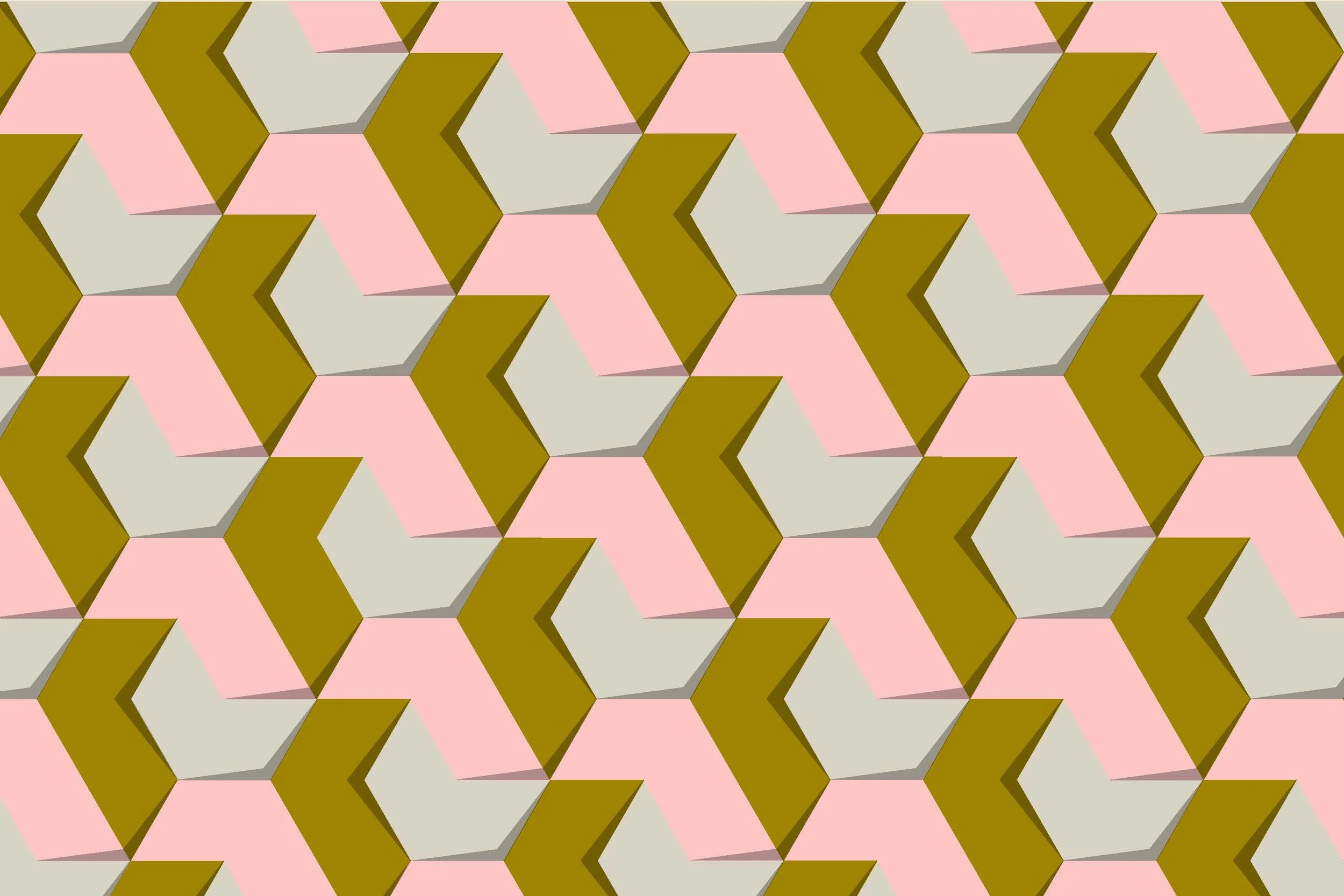 Geometric seamless surface pattern inspired by folded forms and movement by Andrew Haan.