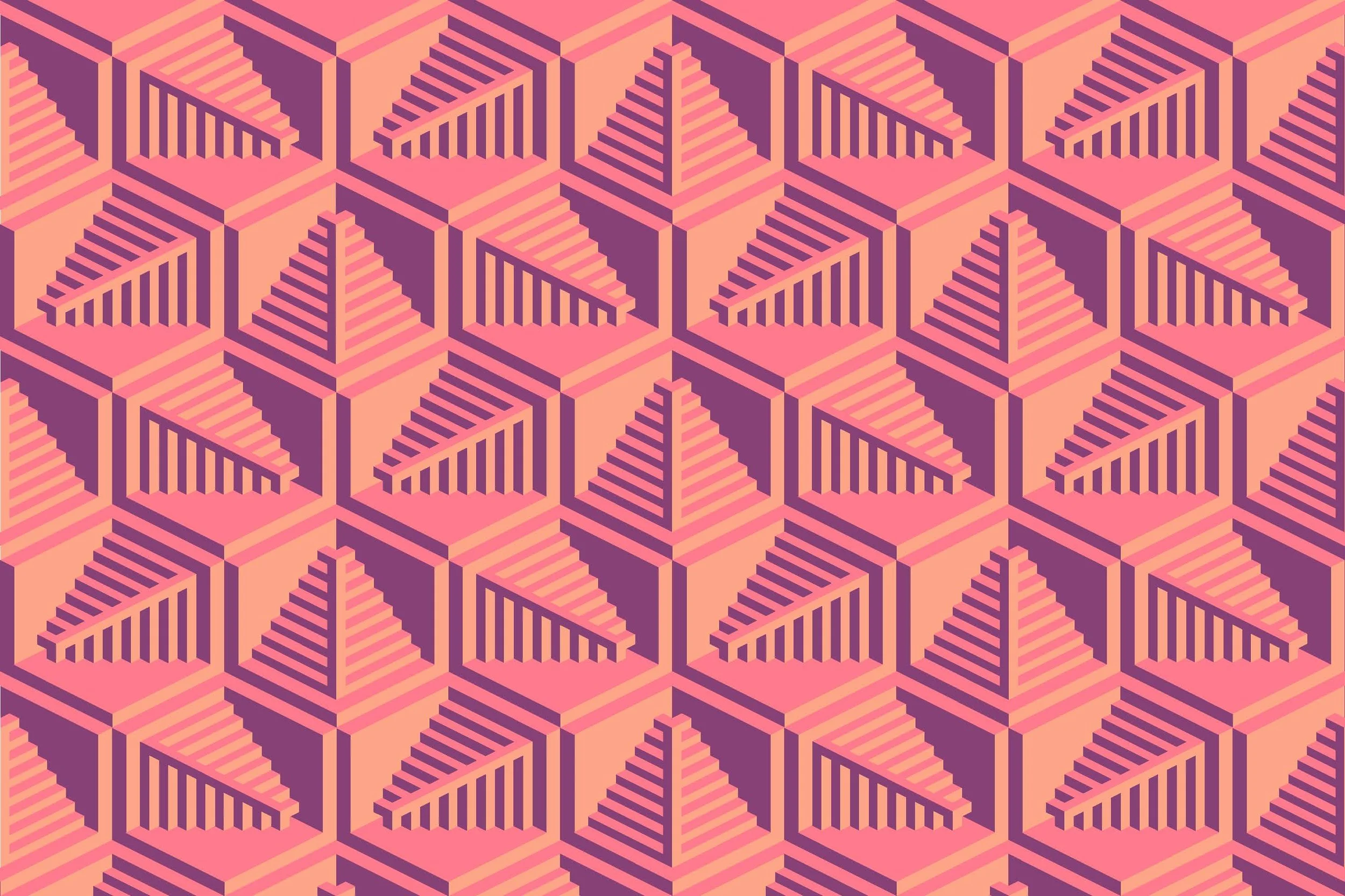 Geometric seamless surface pattern inspired by monument forms and architectural repetition by Andrew Haan.