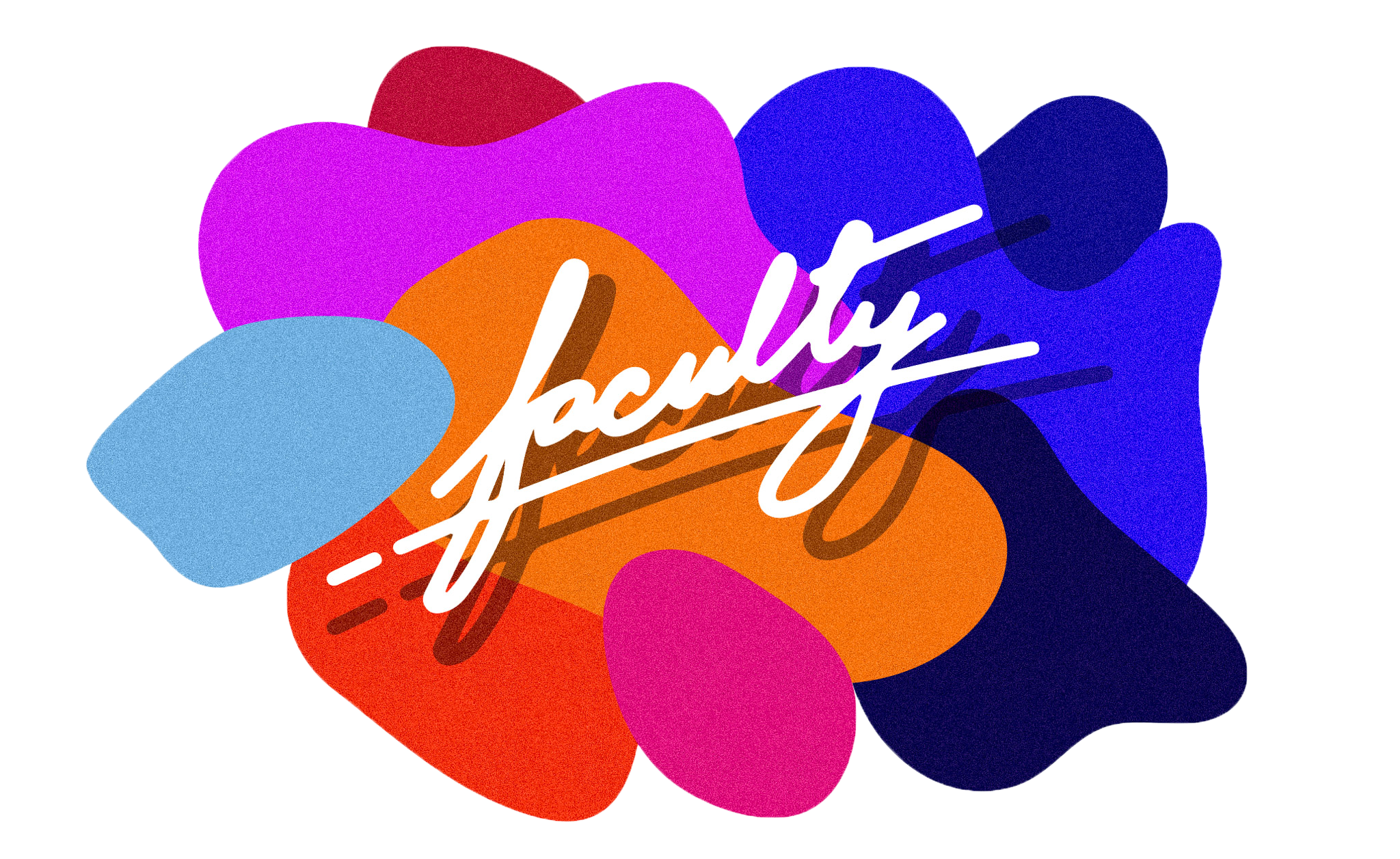 Alternate Faculty Inc. mural concept featuring the company logo with layered colorful geometric forms
