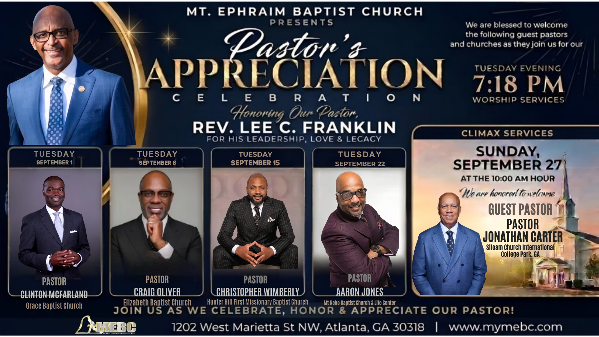Tuesday Night Pastor's Appreciation Service 
