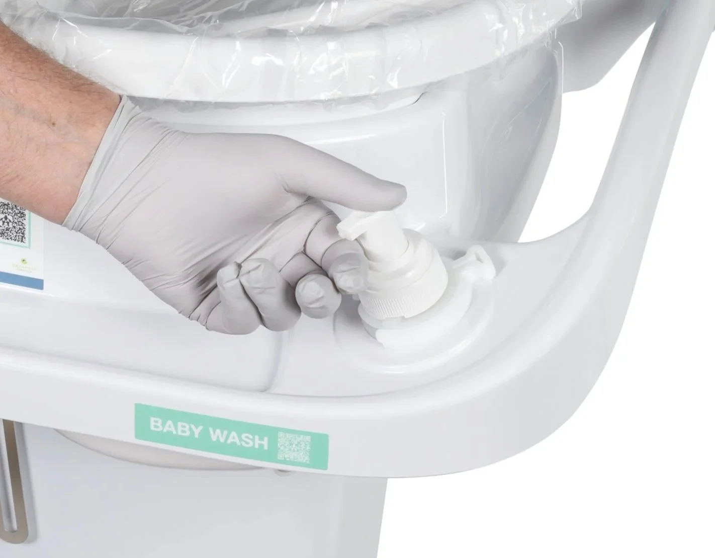 Baby wash pump dispenser
