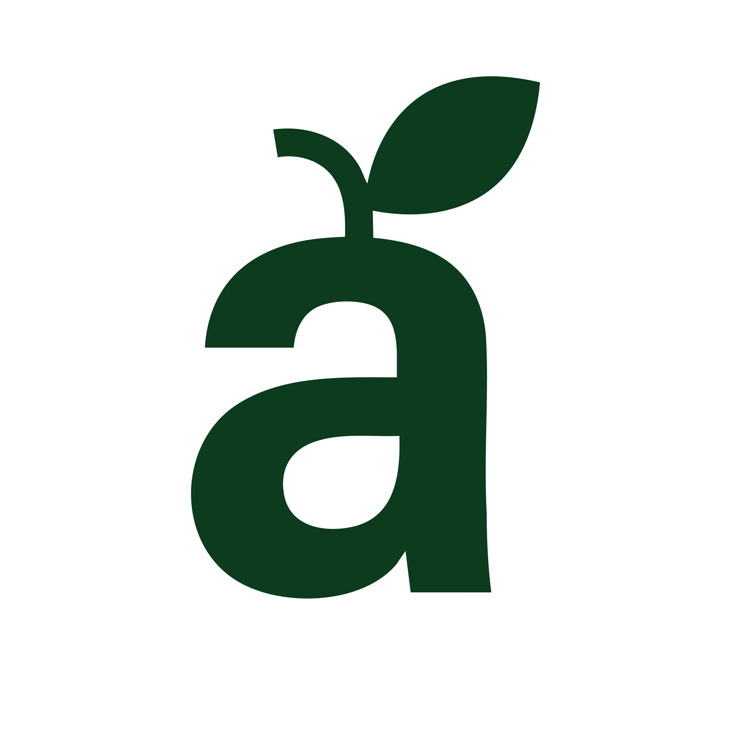 A black circular background with a white circle in the center. Inside the white circle, there is a dark green dollar sign with two leaves growing from the top.
