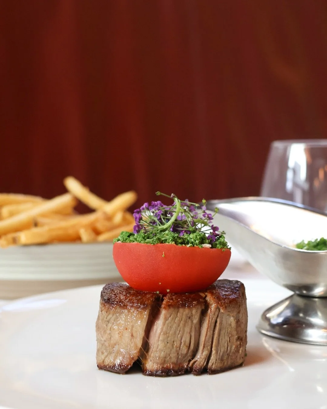 The beauty of a classic is making it your own. 

Le steak frites, @Stockyard grain-fed eye fillet served with golden fries and your choice of sauce: red wine jus, sauce au poivre or B&eacute;arnaise.

For those looking to elevate the experience, foie