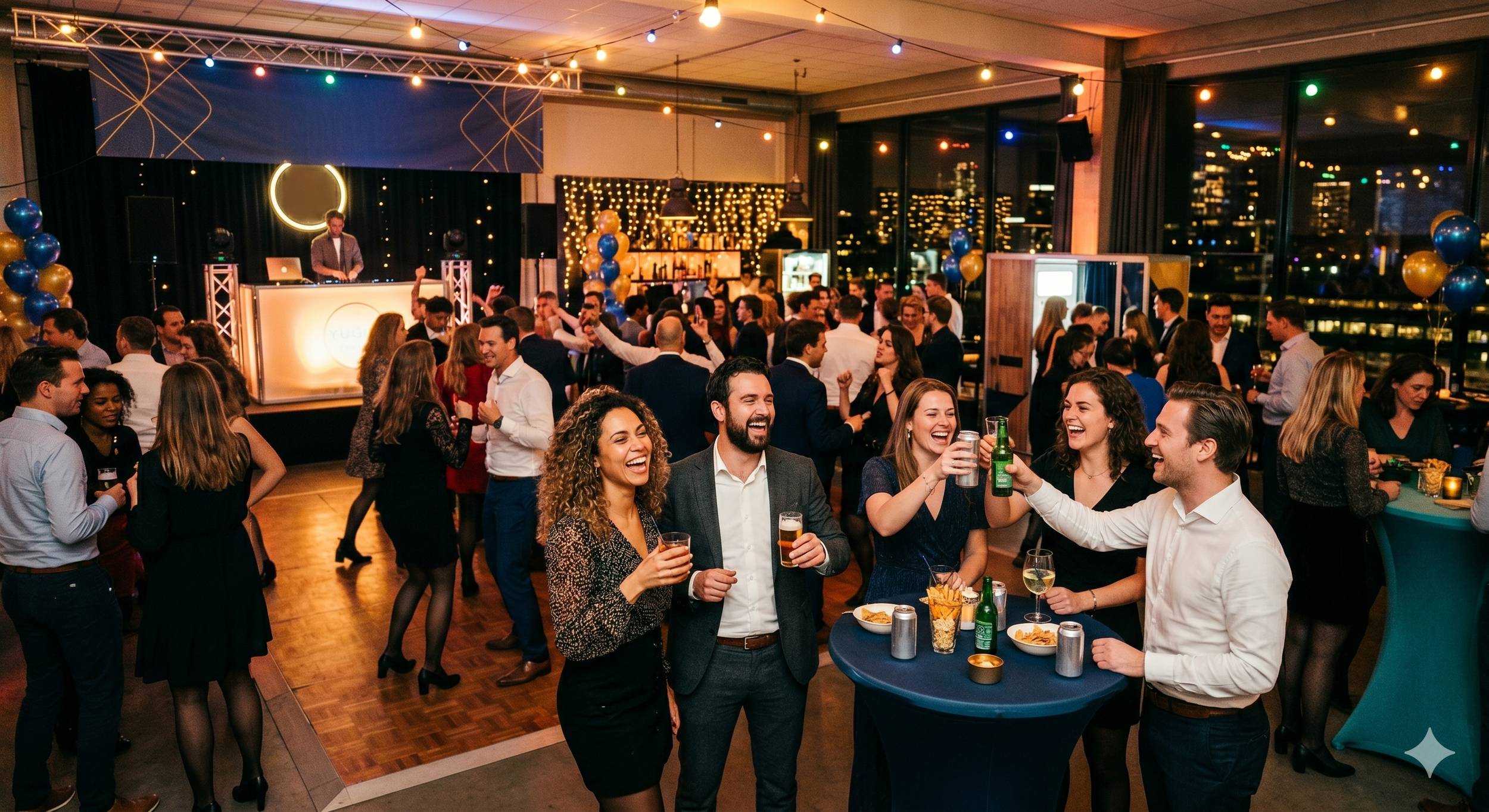 cyBites bereidt verse Rolled Ice met een visuele live experience als unieke catering voor gasten op een zakelijk bedrijfsfeest.