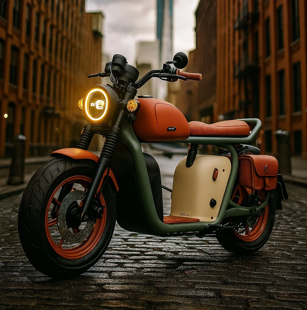An image of a Harley in the City