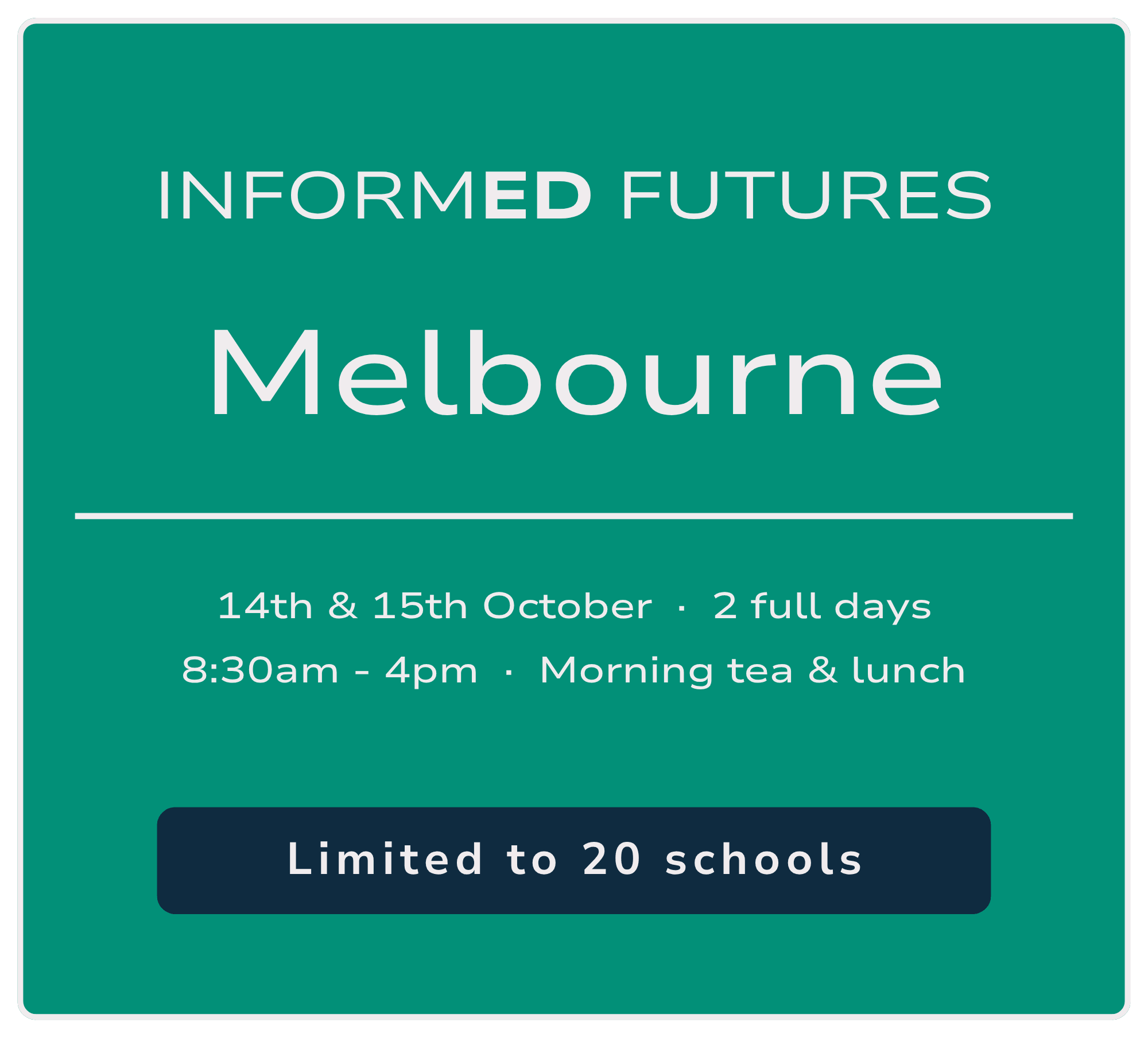 Register for Informed Futures Melbourne — 14th & 15th October 2026