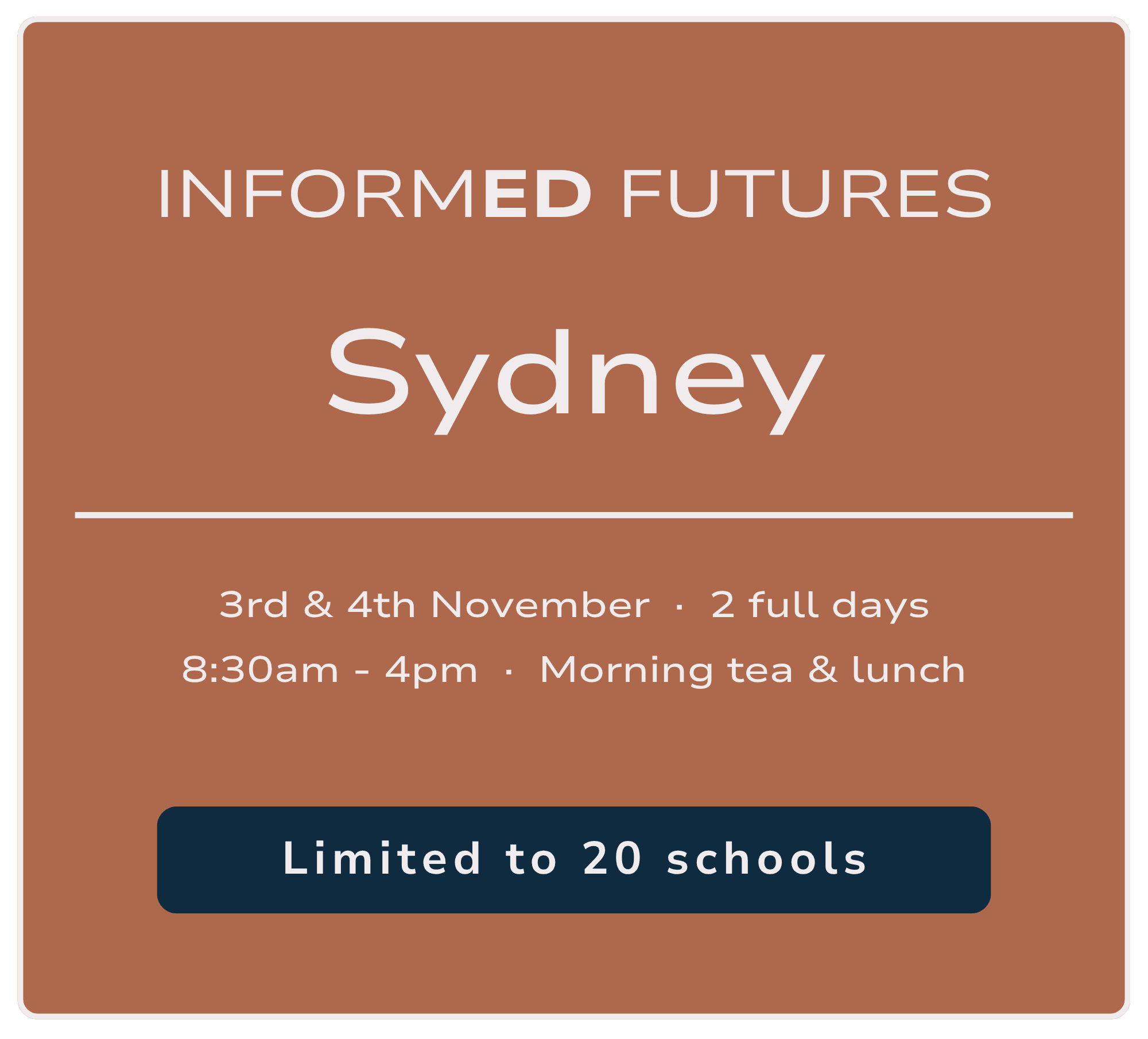 Register for Informed Futures Sydney — 3rd & 4th November 2026