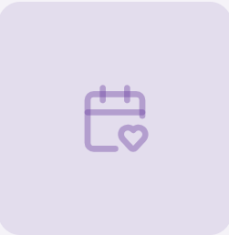 Icon of a calendar with a heart symbol.
