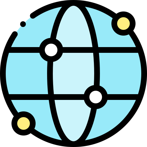 Globe icon representing Loma Logistics worldwide freight network across North America Europe and Asia