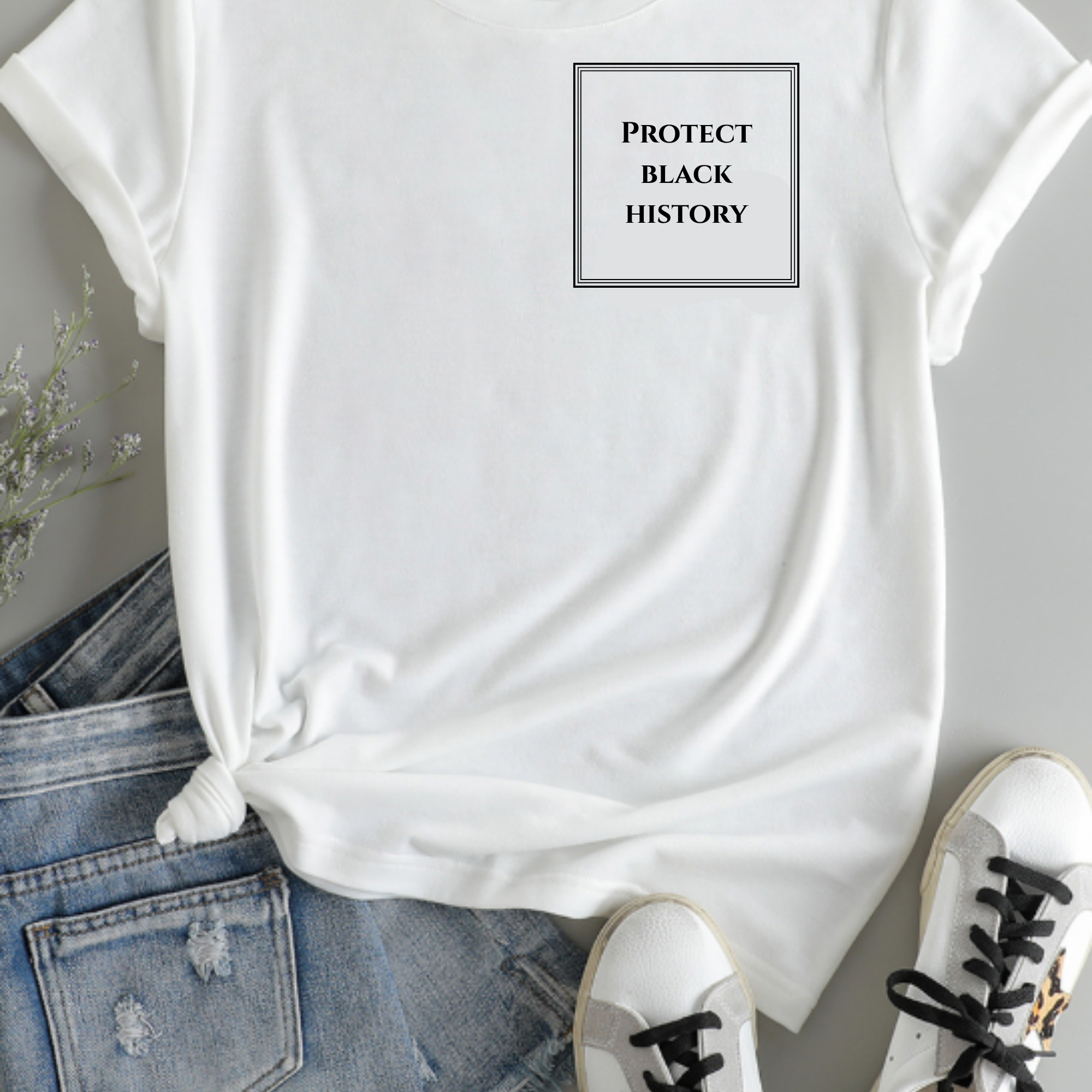 White 'Protect Black History' Short Sleeve T-Shirt