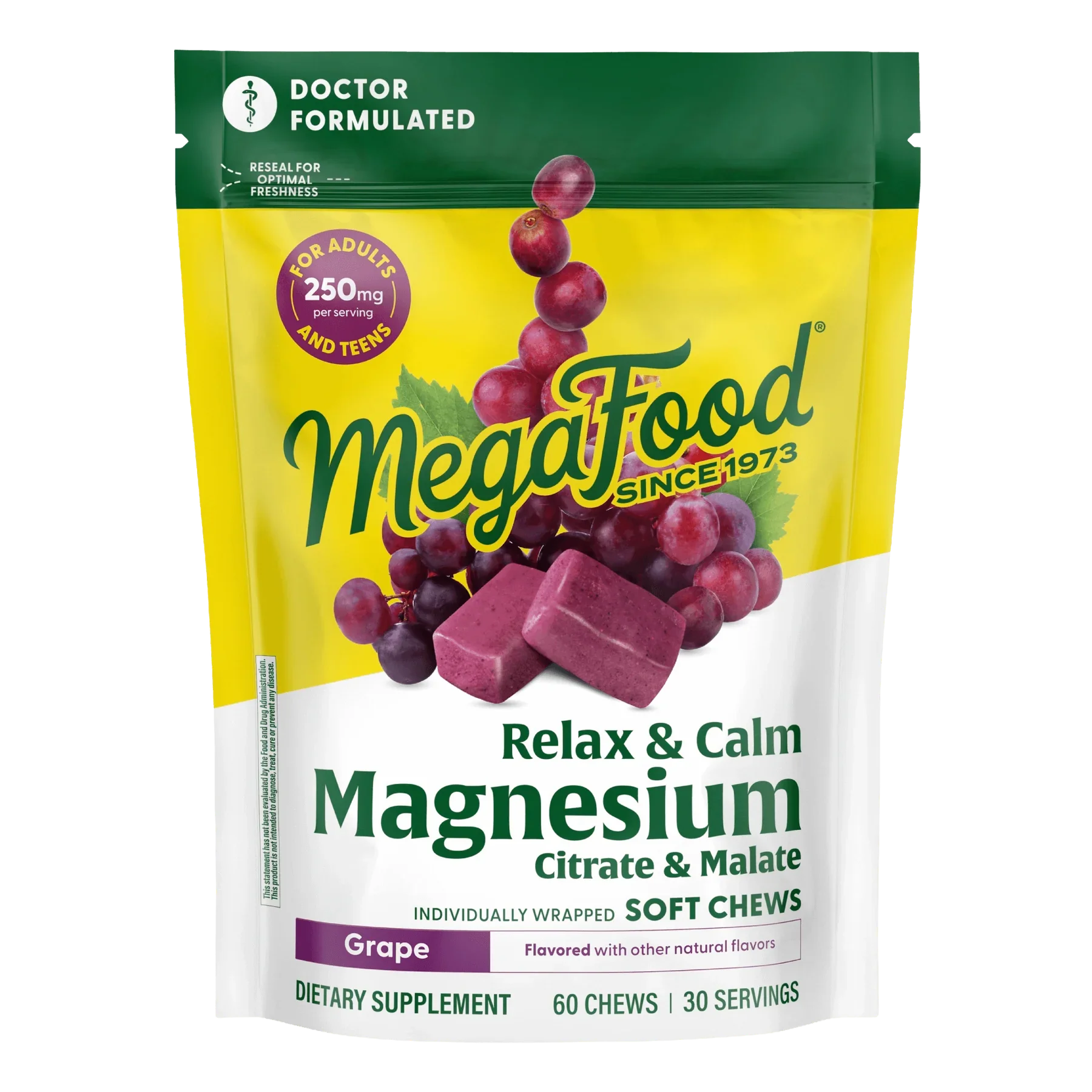 Relax + Calm* Magnesium Soft Chews, Grape Flavor