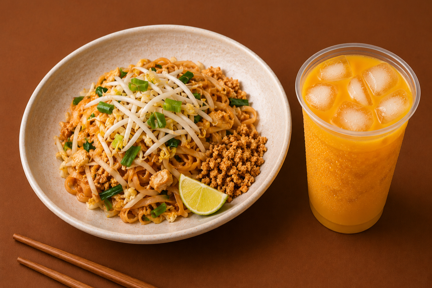 Pad Thai + Mango Jasmine Tea