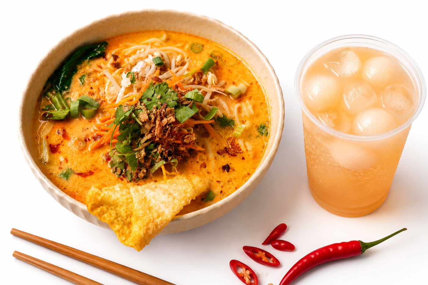 Laksa + Lychee Jasmine Tea