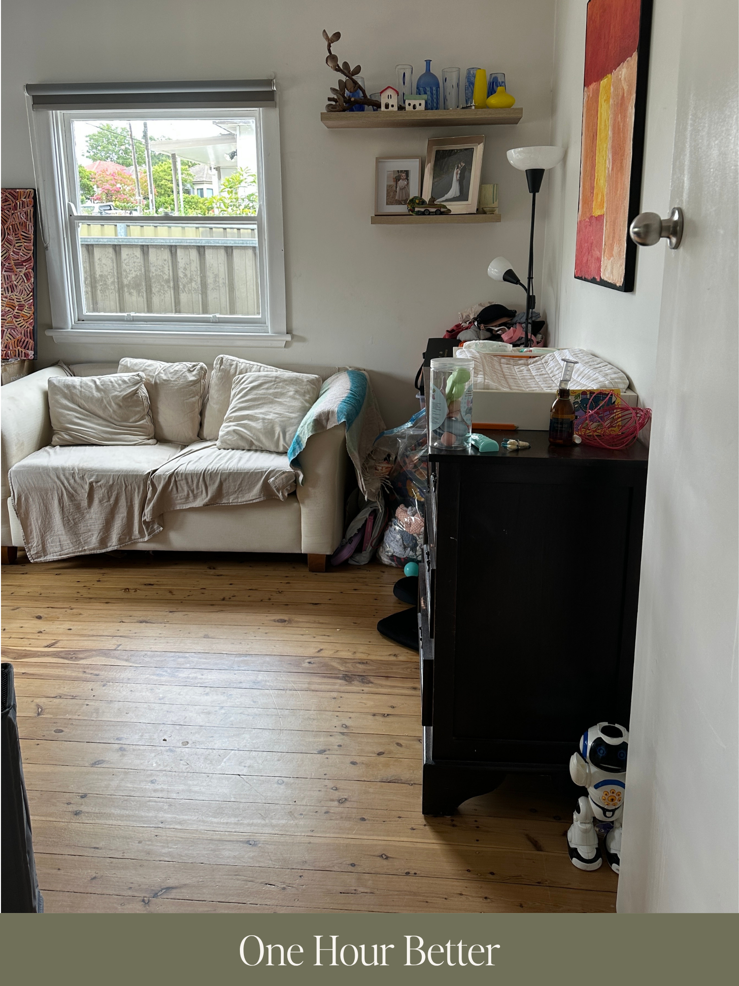 Client home after one hour of decluttering help in Canberra – real results from Hello Space