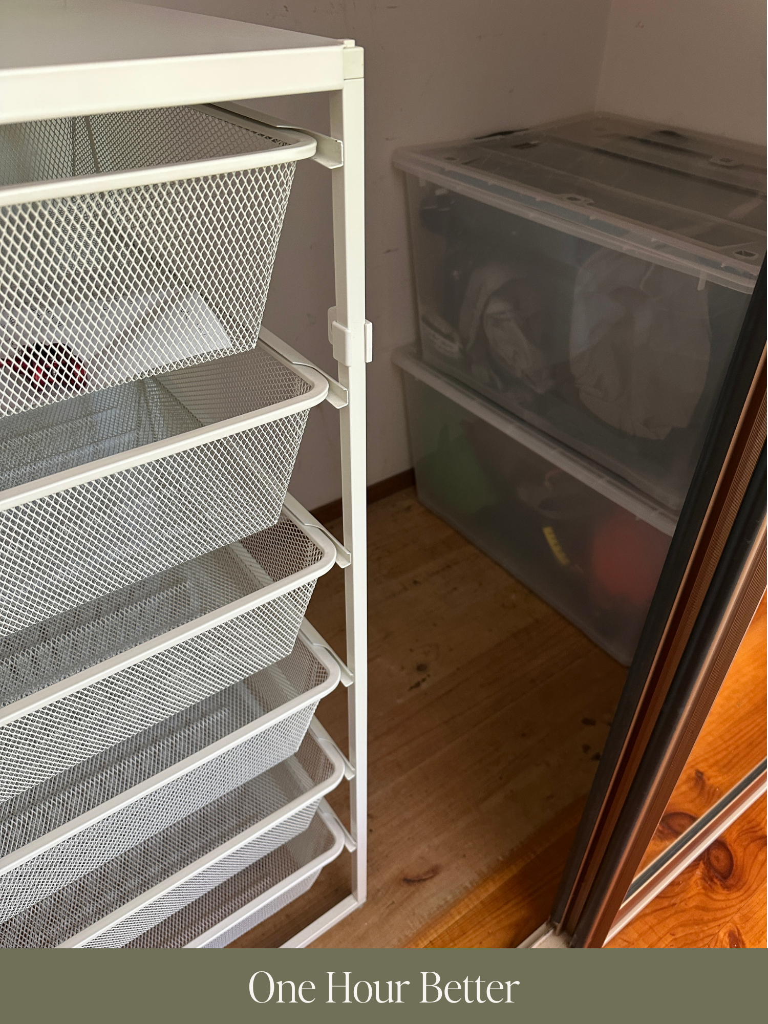 A spacious storage cupboard after an online decluttering coaching session