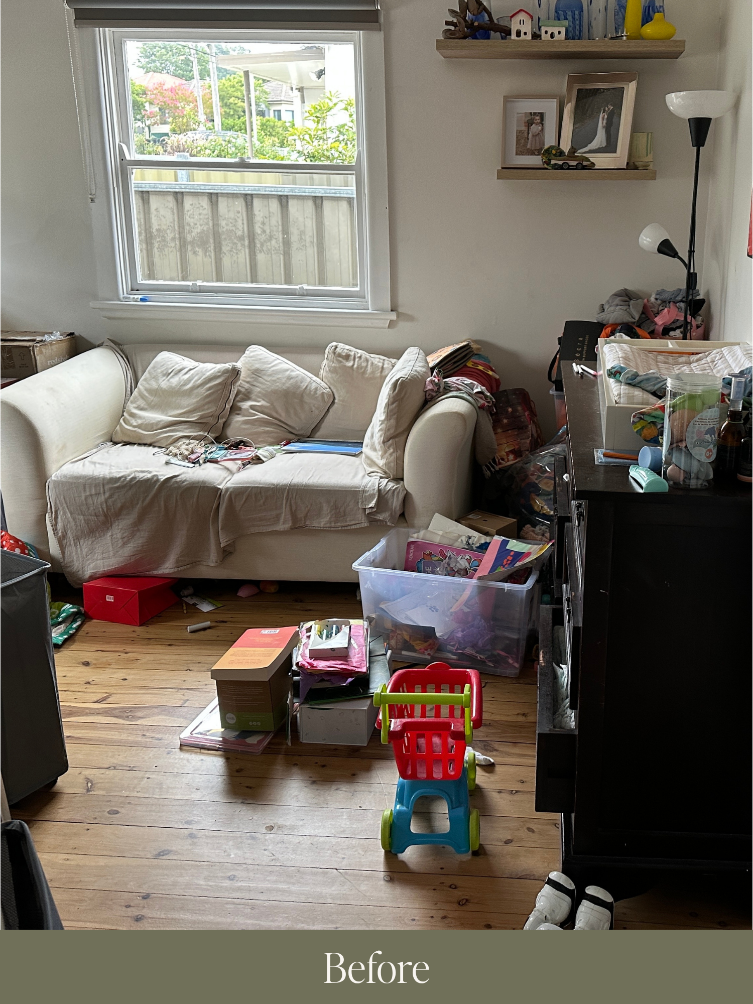 Client home before decluttering help in Canberra