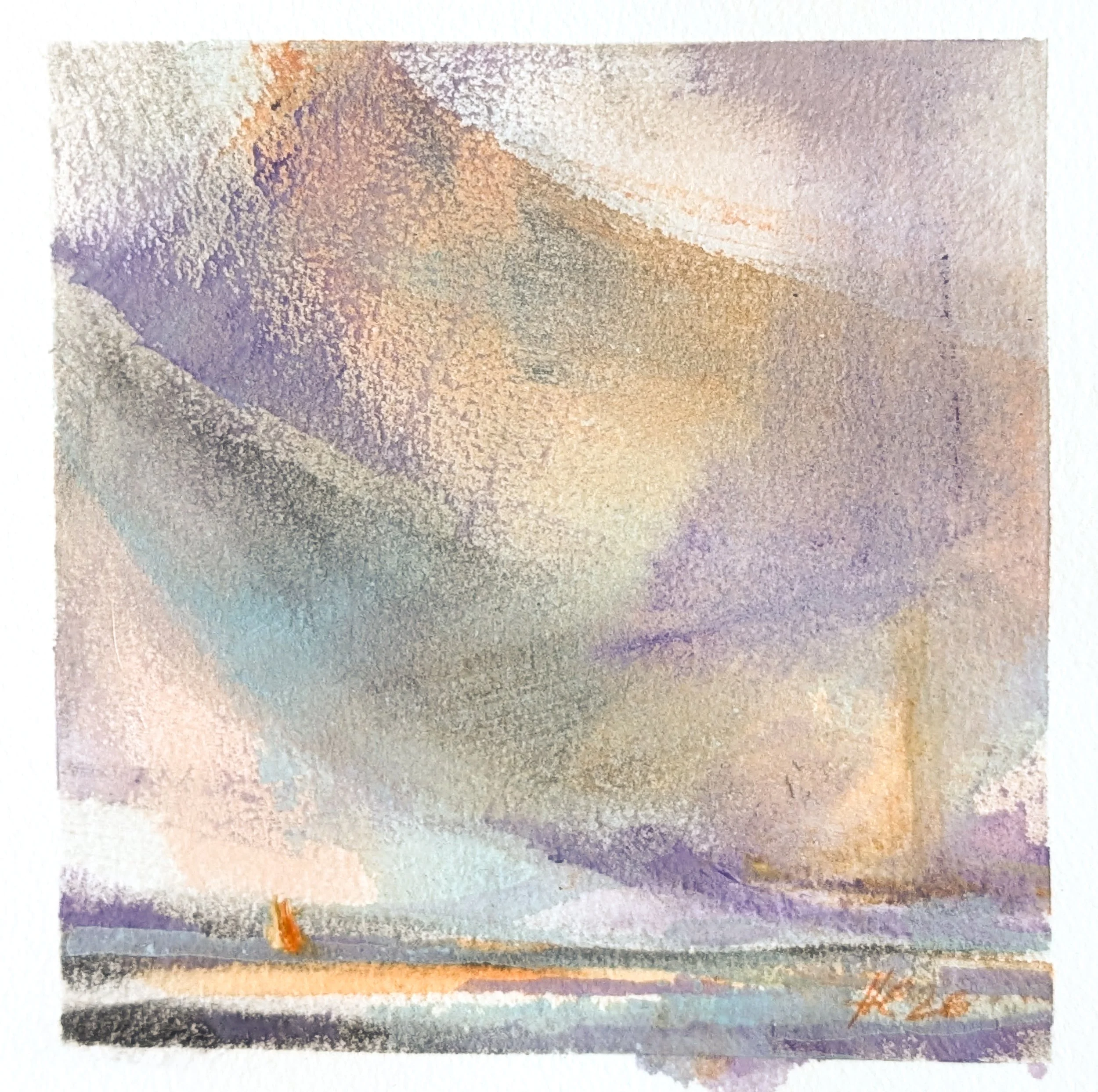 Baltic Memory: The Weather Turned,
3.75”x 4.75”, Acrylic and Soft Pastel on Oil Paper,
2026