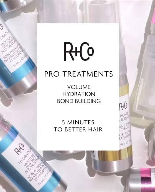 R+Co Pro Treatments used during professional blow dry styling in Mill Valley to improve hydration, volume, bond strength, and overall hair health.