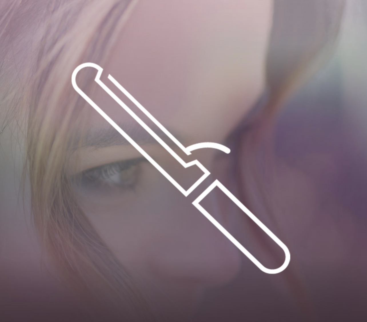 Professional dry hair styling with curling iron to create soft waves and curls in Mill Valley, Marin County.
