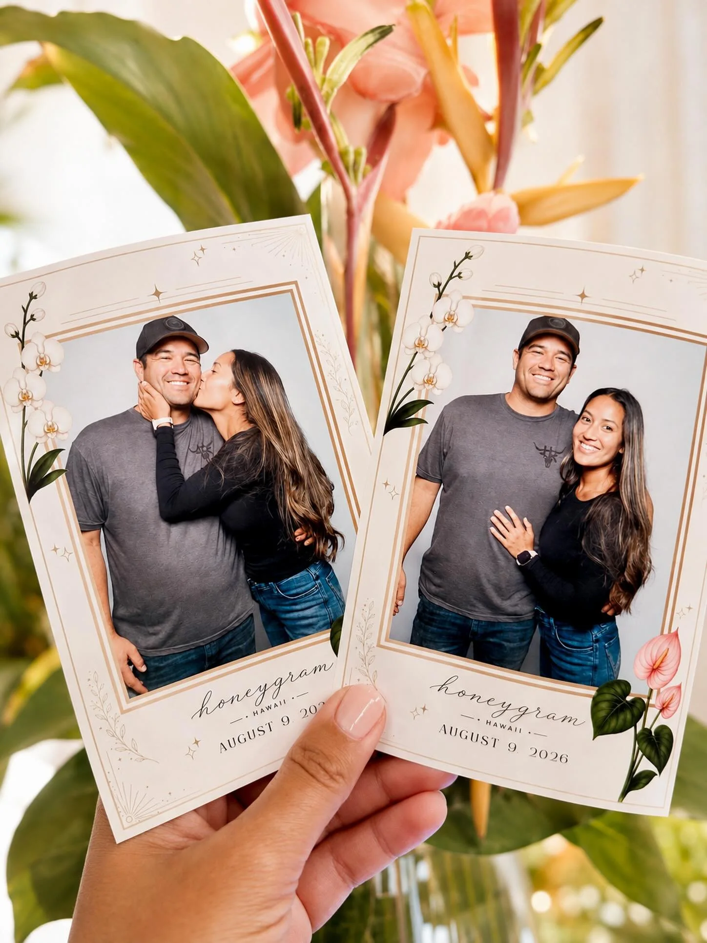 A little moment, made to keep. 🤍✨

Custom made frames paired with our classic white backdrop for a clean, timeless look. 

#HoneygramHawaii #KauaiPhotoBooth #KauaiWeddings #KauaiEvents #HawaiiWedding