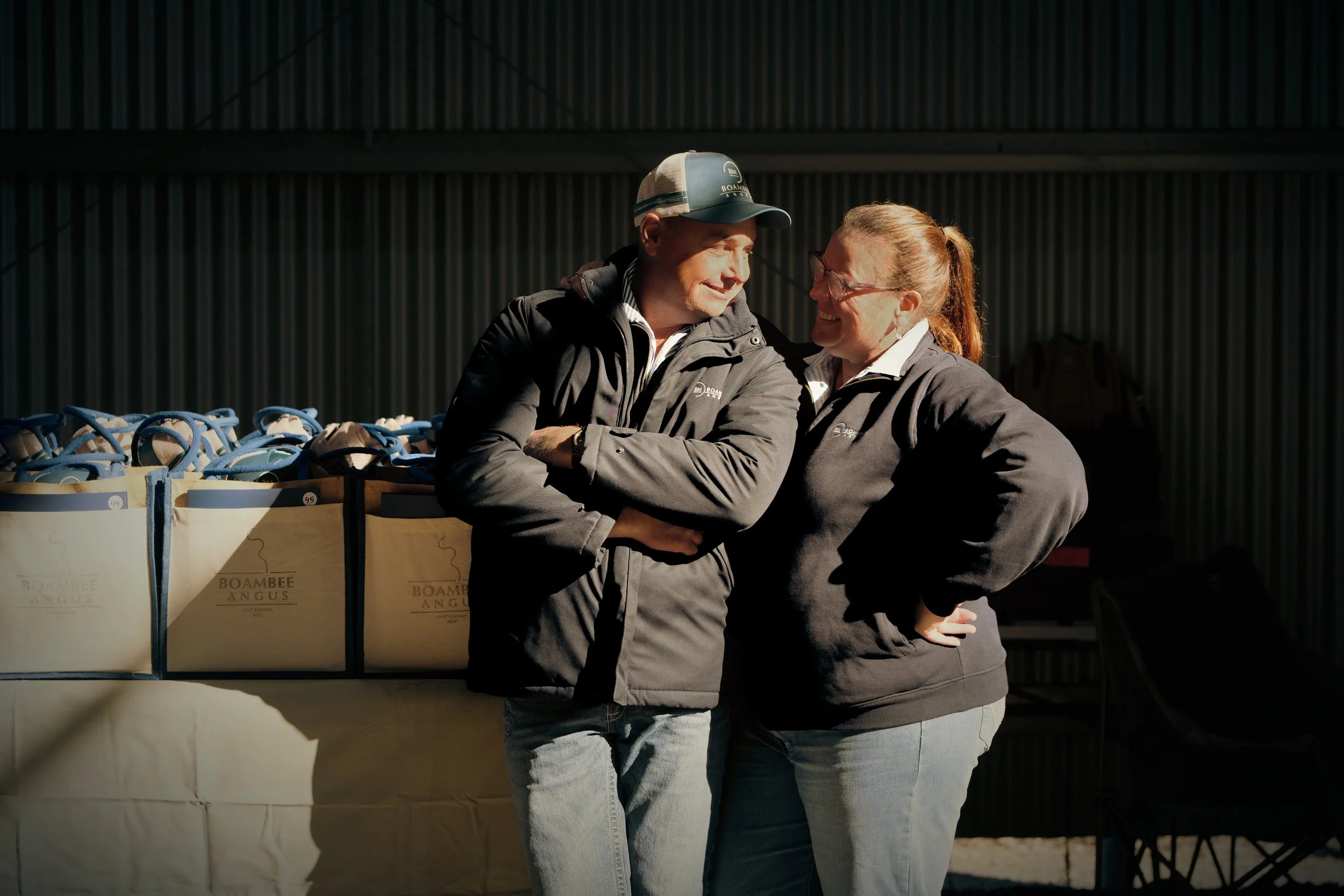 Boambee Angus team together on Sale Day at East Seaham, NSW.
