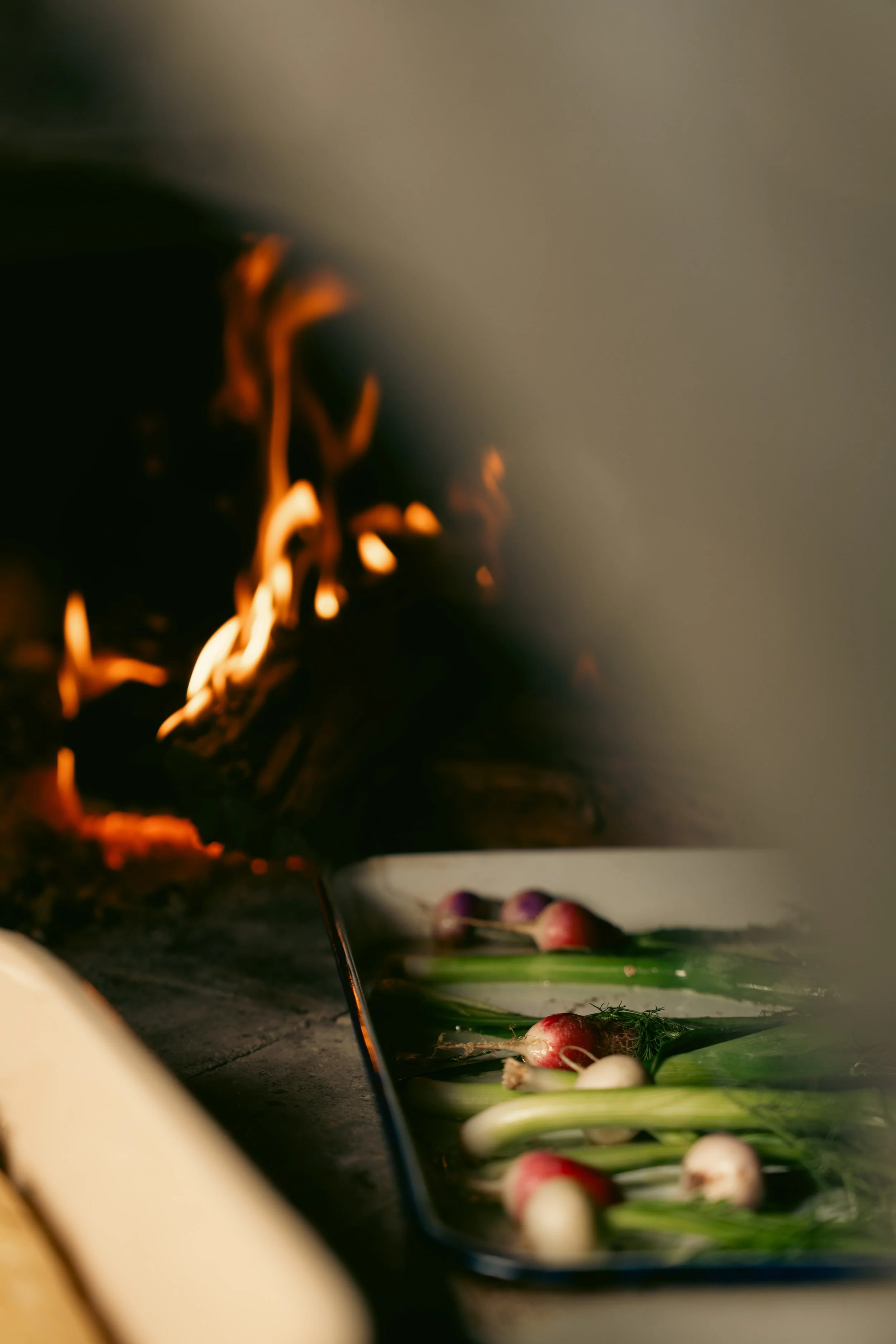 Seasonal produce prepared for cooking at Elora Fine Farming.