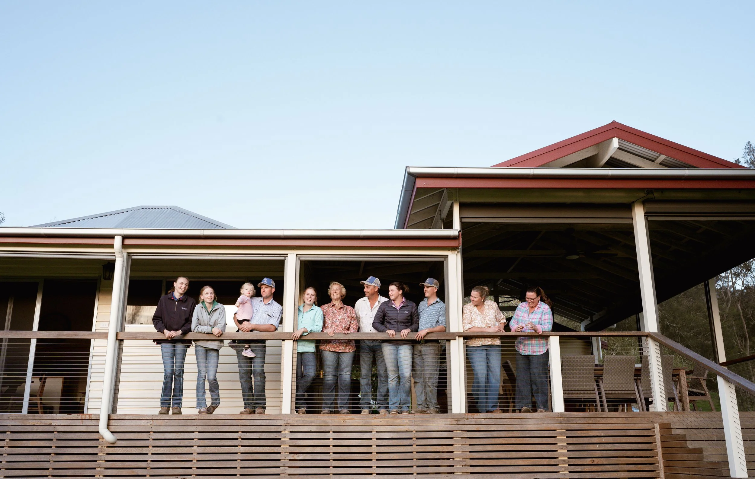 The Boambee Angus team and family together at their East Seaham property in NSW.