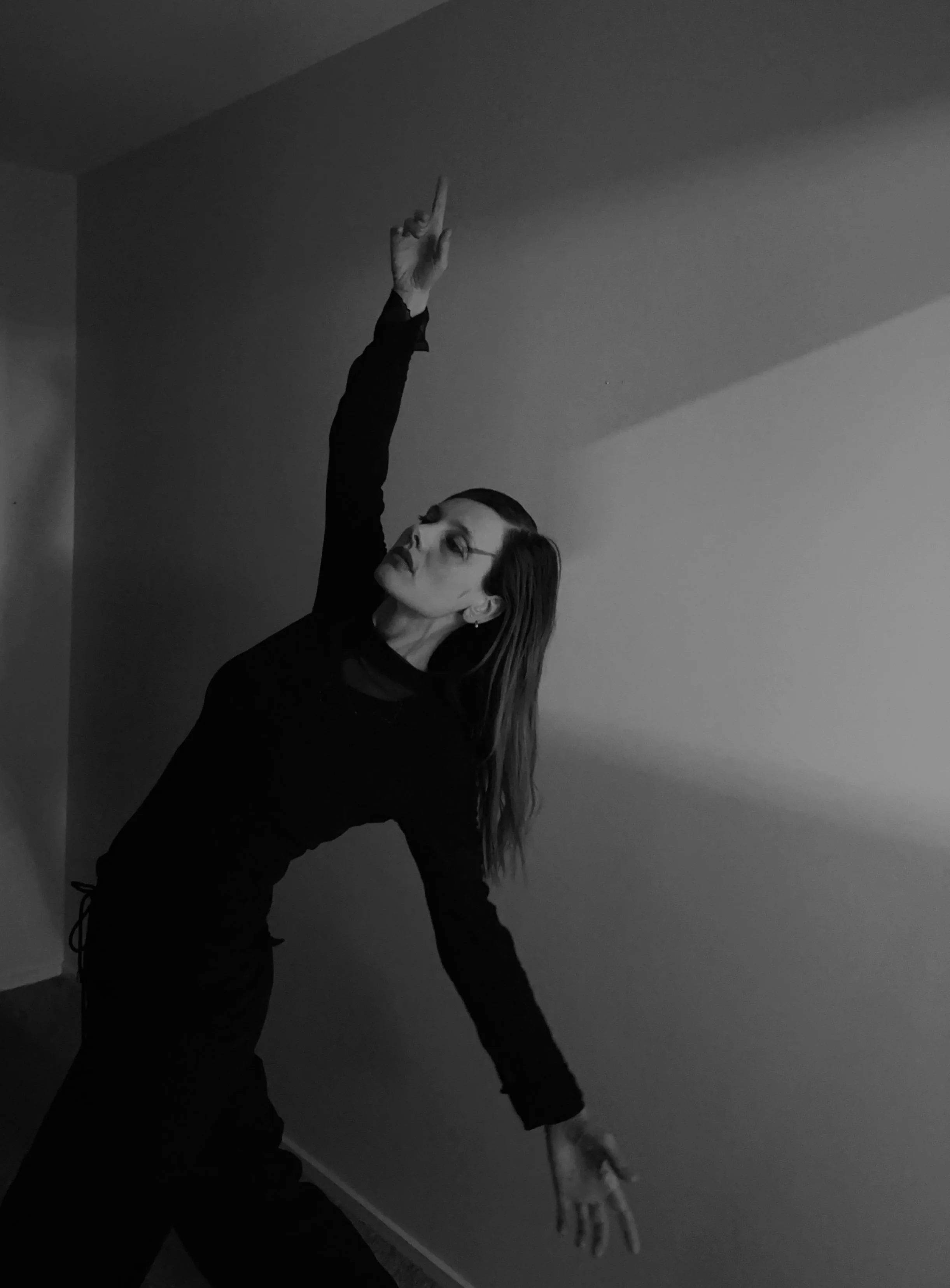 Black and white portrait of artist.