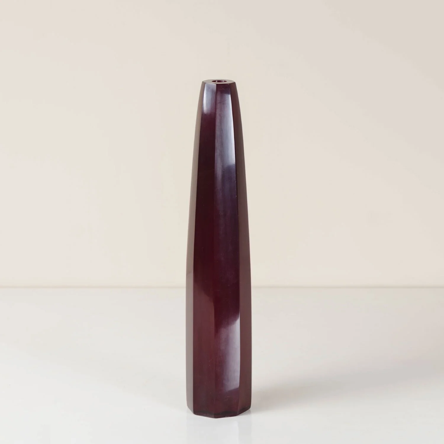 Tall Faceted Vase | Red Bean