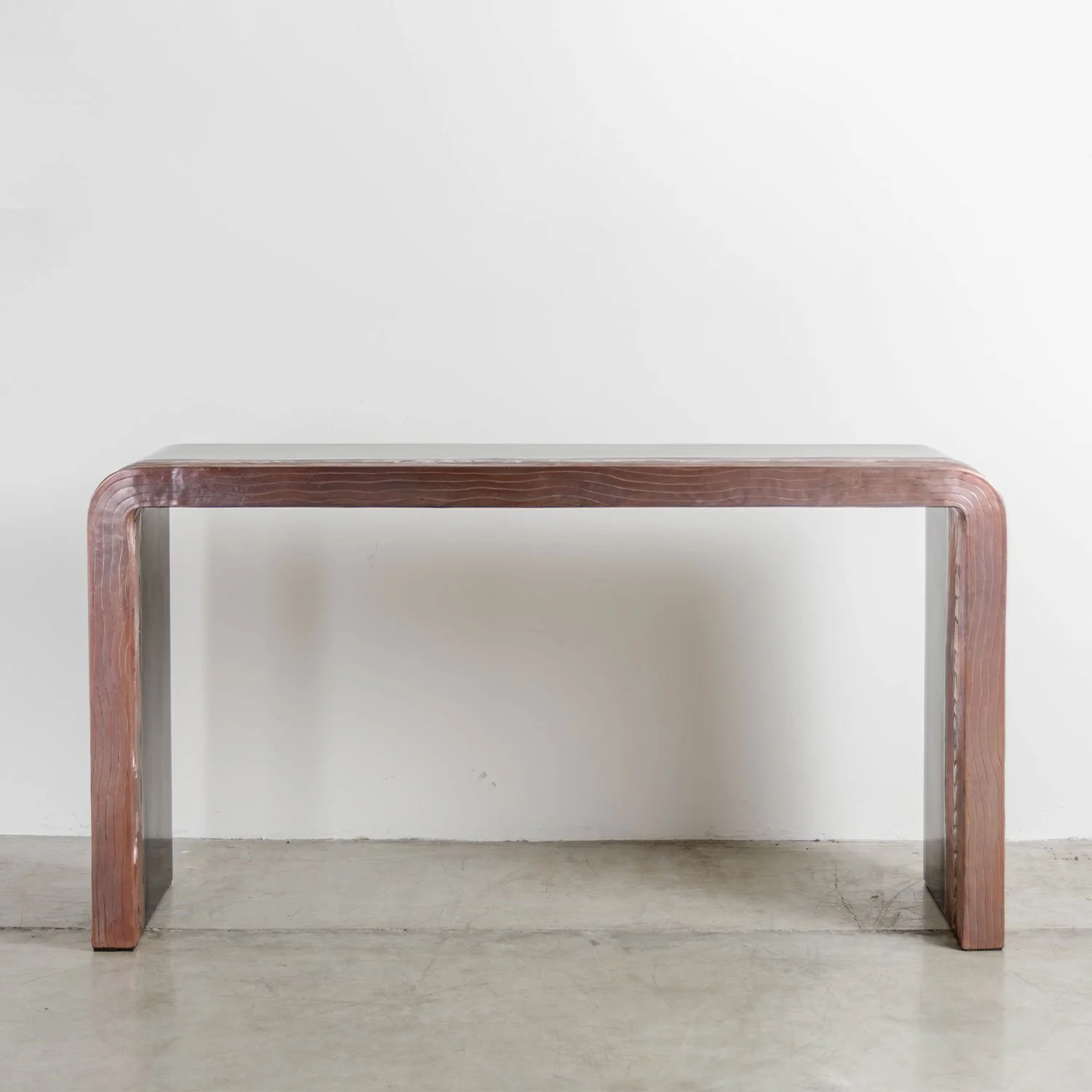 Woodgrain Design Copper Console | Black Lacquer