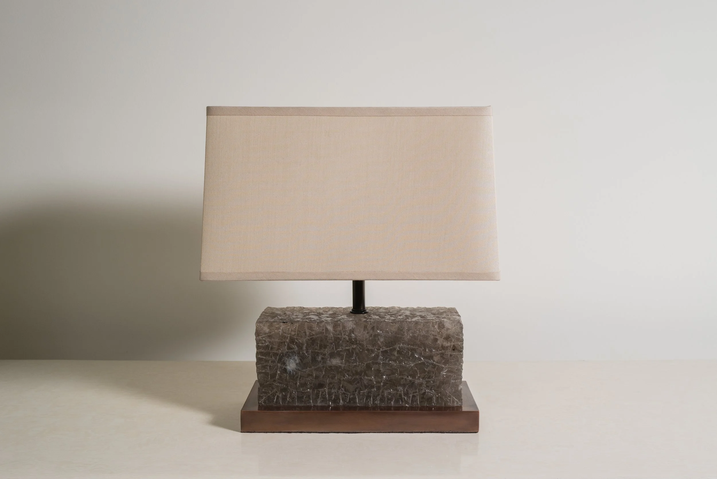 Ice Rectangular Table Lamp | Smoke Crystal