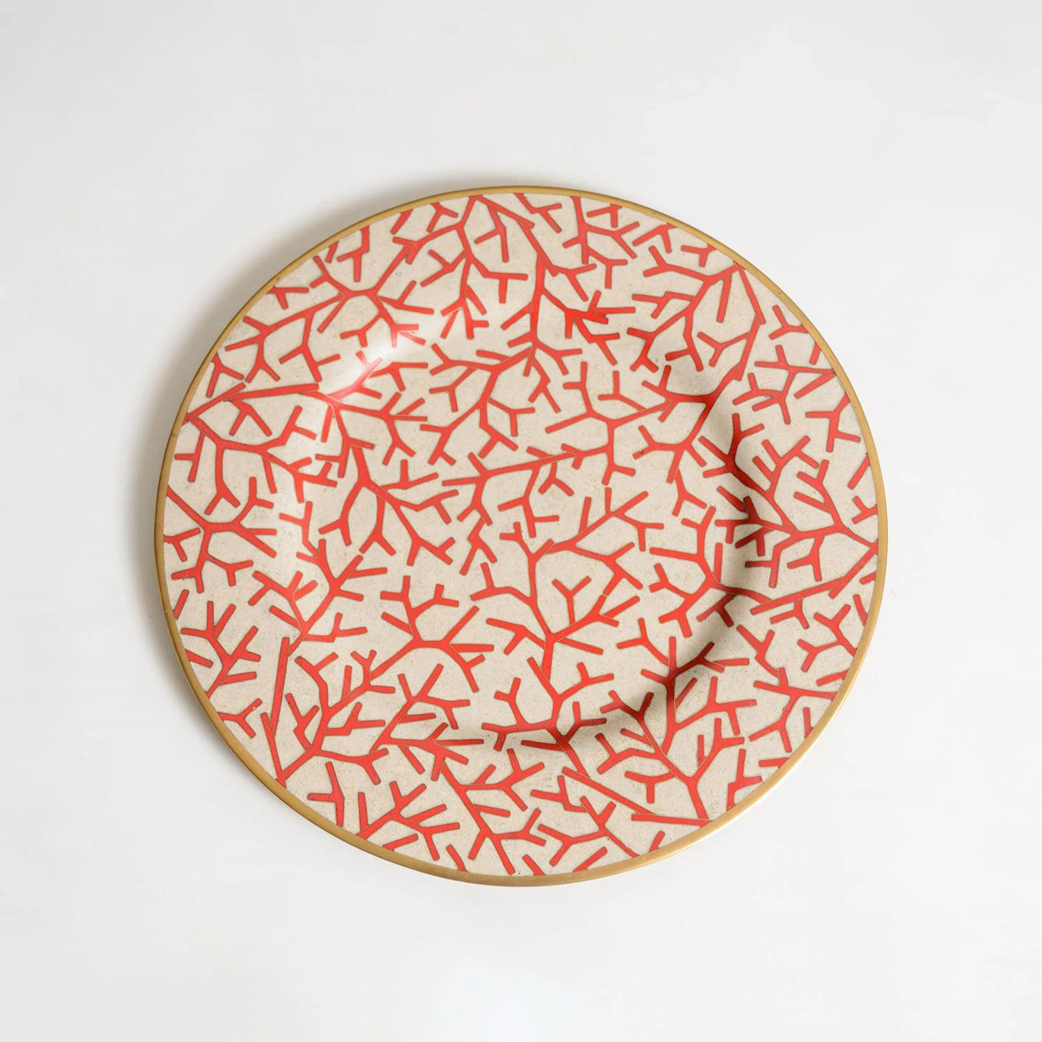 Coral Design Charger | White & Orange