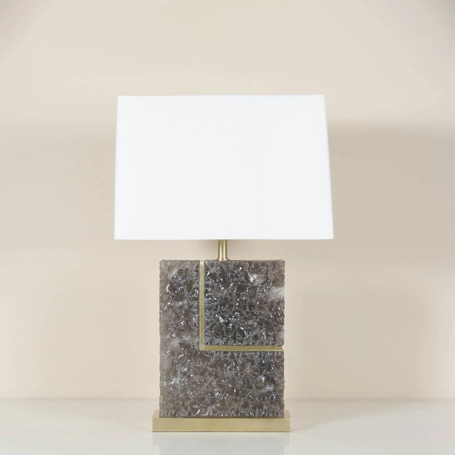 L Table Lamp | Smoke Crystal and Brass