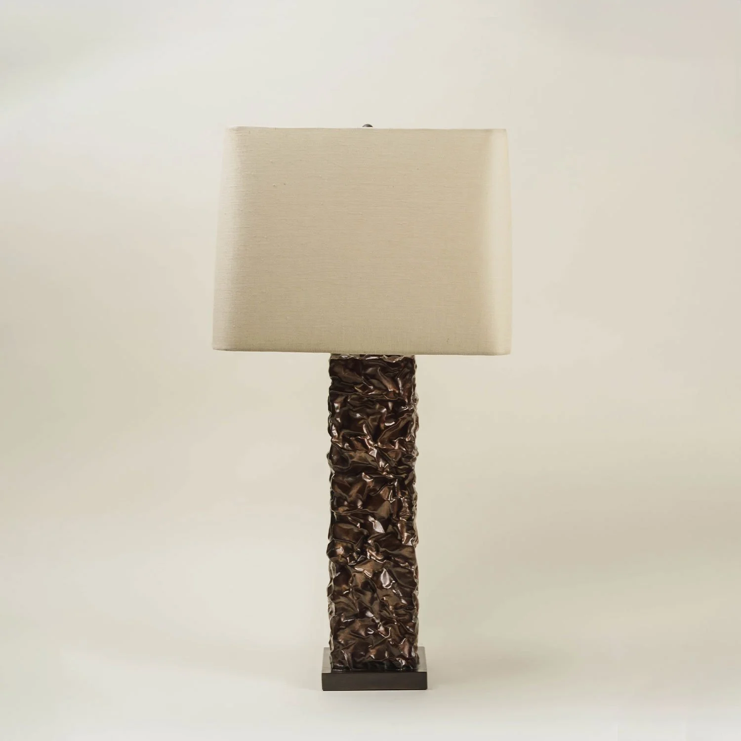 Tall Fan Table Lamp | Antique Copper