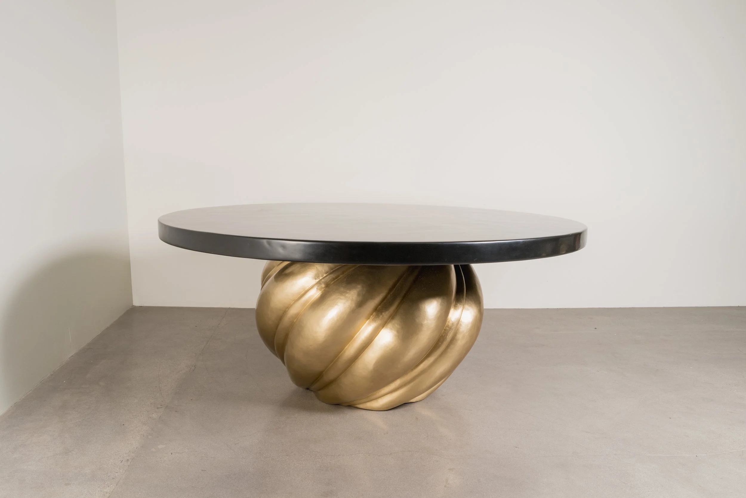 Spiral Dining Table Base | Brass