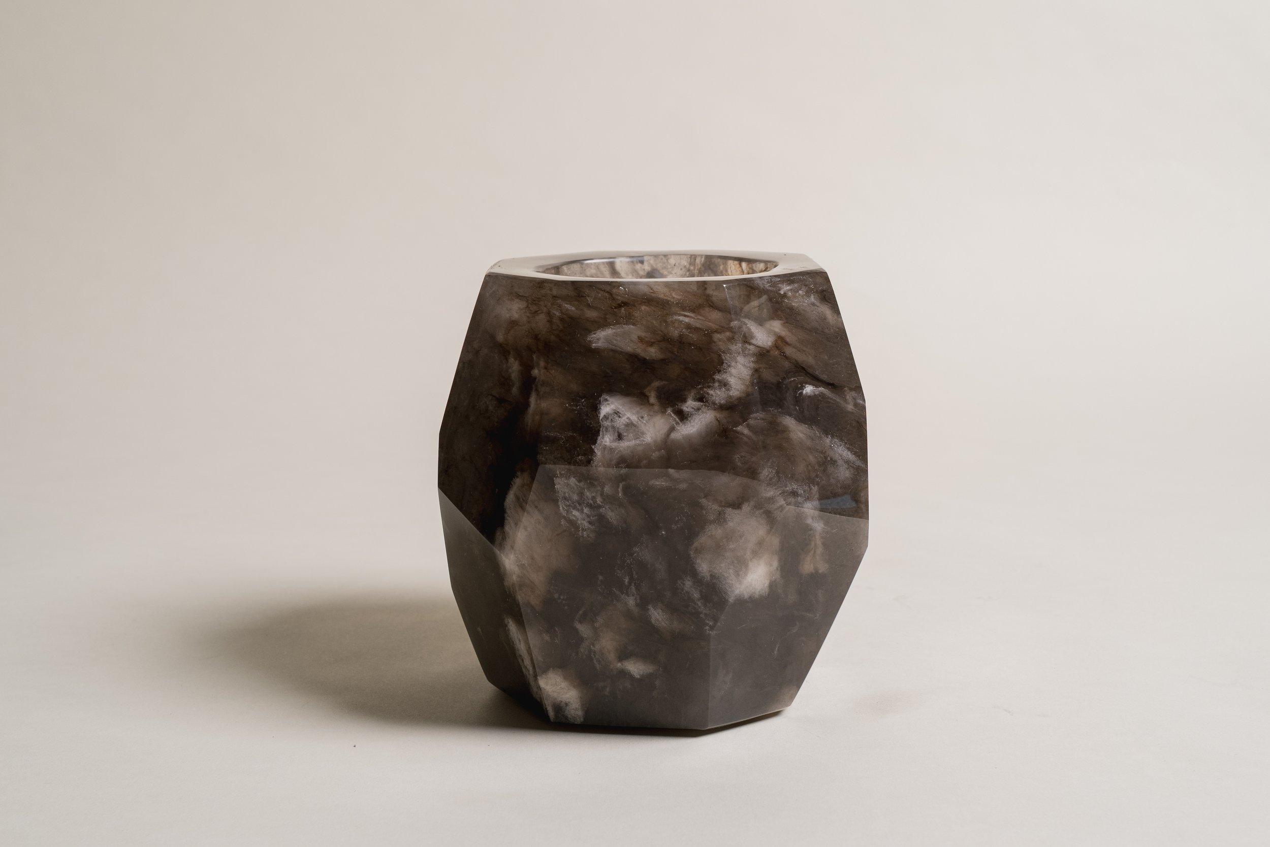 Petit Facet Vase | Smoke Crystal