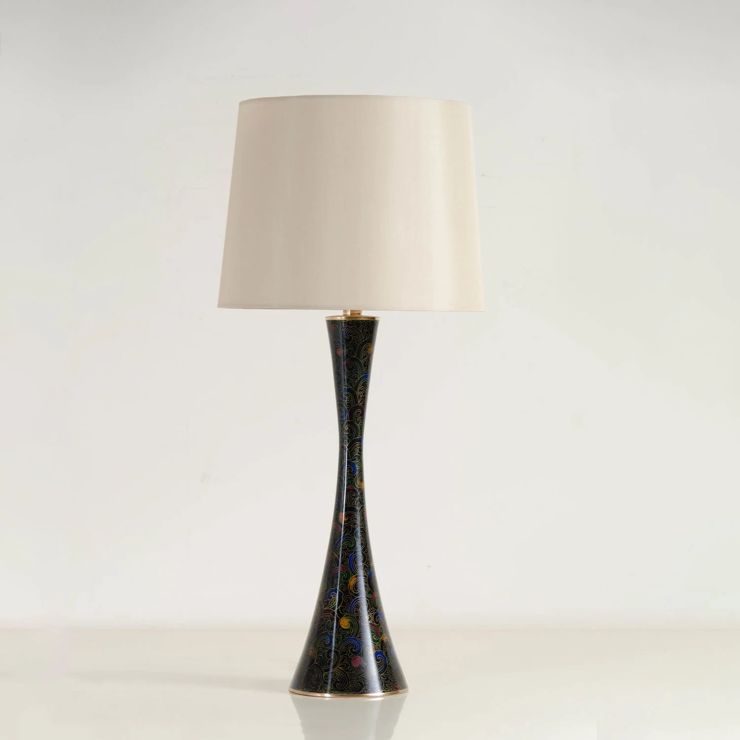 Coronet Table Lamp | Blue and Tang Cloisonné