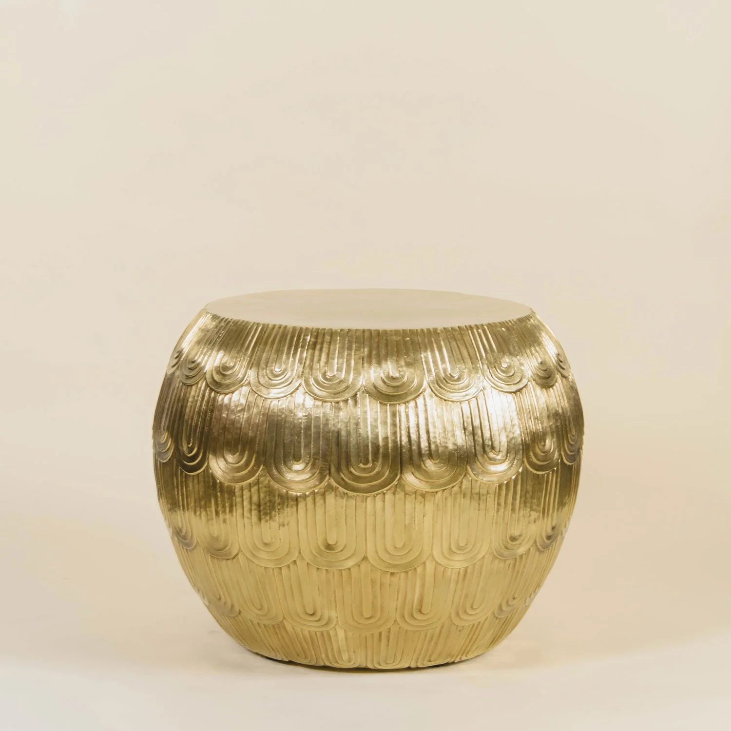 Fish Scale Low Drumstool | Brass